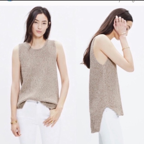 Madewell Tops - Madewell High Low Sleeveless Sweater Tunic Tank